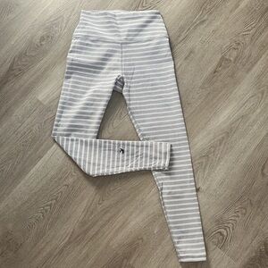 Glyder grey and white striped leggings